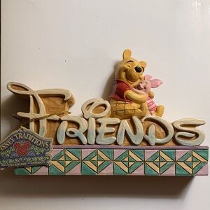 Jim Shore Friends Sculpture with Winnie the Pooh and Piglet - Multicolor